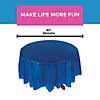 82" Diam. Blue Round Banquet-Style Disposable Plastic Tablecloth Image 2