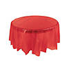 82" Diam. Red Round Banquet-Style Disposable Plastic Tablecloth Image 1