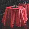 82" Diam. Red Round Banquet-Style Disposable Plastic Tablecloth Image 1