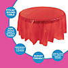 82" Diam. Red Round Banquet-Style Disposable Plastic Tablecloth Image 2