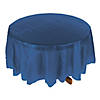82" Navy Blue Round Plastic Tablecloth Image 1