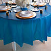 82" Navy Blue Round Plastic Tablecloth Image 1
