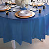 82" Navy Blue Round Plastic Tablecloth Image 1