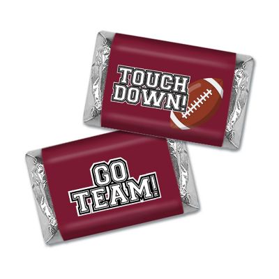 82 Pcs Maroon Football Party Candy Favors Hershey's Miniatures Chocolate - Touchdown Image 1