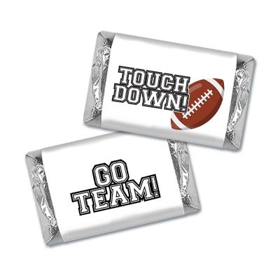 82 Pcs White Football Party Candy Favors Hershey's Miniatures Chocolate - Touchdown Image 1