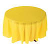 82" Yellow Round Disposable Plastic Tablecloth Image 1