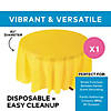 82" Yellow Round Plastic Tablecloth Image 1