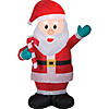 84" Blow Up Inflatable Santa with Candy Cane Outdoor Yard Decoration Image 1