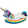 86" Inflatable Rainbow Unicorn Rocker Swimming Pool Float Image 1