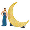 88" Large Gold Glitter Crescent Moon Cardboard Cutout Stand-Up Image 1