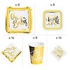 89 Pc. White & Gold Baby Shower Tableware Kit for 8 Guests Image 1