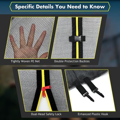 8FT Trampoline Safety Net Replacement Protection Enclosure Net Image 3