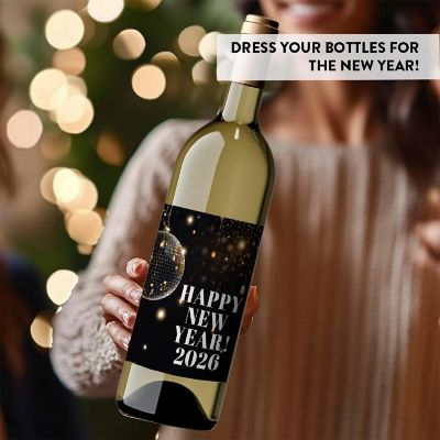 8PC Wine Bottle Happy New Year Ball Image 2