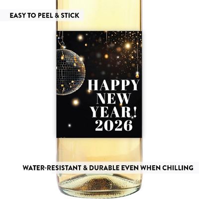 8PC Wine Bottle Happy New Year Ball Image 3