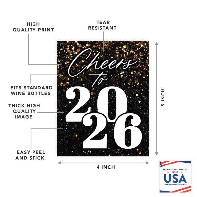 8PC Wine Bottle Happy New Year Cheers Image 1