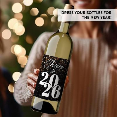 8PC Wine Bottle Happy New Year Cheers Image 2