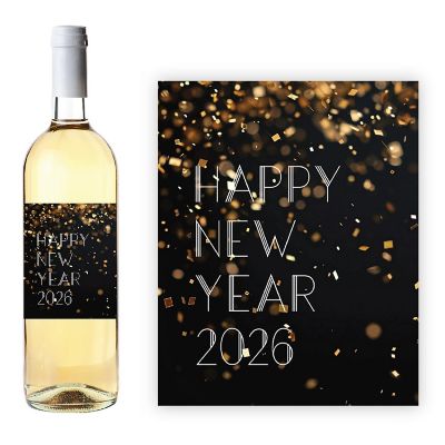 8PC Wine Bottle Happy New Year Deco Image 2