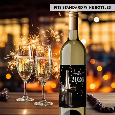 8PC Wine Bottle Happy New Year Disco Image 1