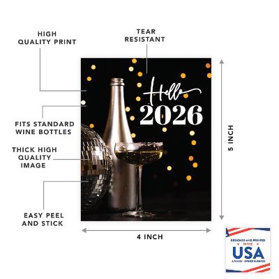 8PC Wine Bottle Happy New Year Disco Image 2