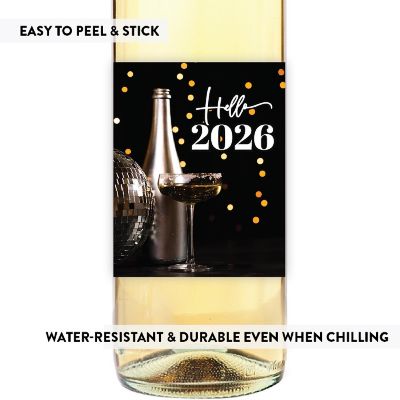 8PC Wine Bottle Happy New Year Disco Image 3