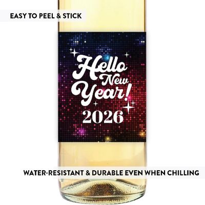 8PC Wine Bottle Happy New Year Neon Image 2