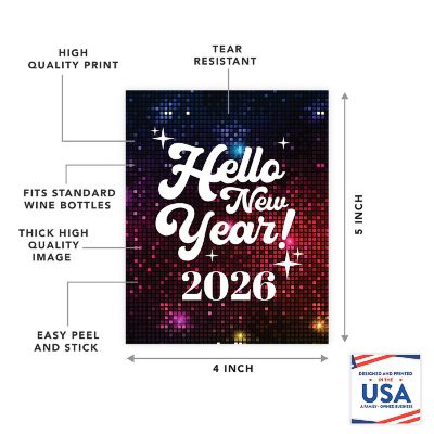 8PC Wine Bottle Happy New Year Neon Image 3