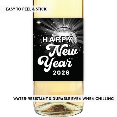 8PC Wine Bottle Happy New Year Silver Image 3