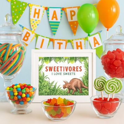 8Pk Dinosaur Party Sign Bundle Unframed Image 2