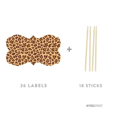 8PK Leopard Cheetah Cupcake Toppers Image 1