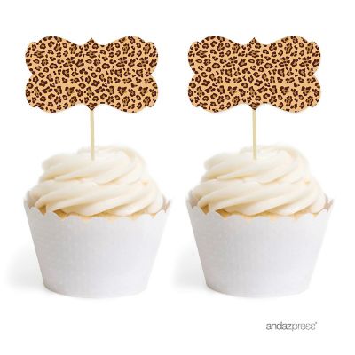 8PK Leopard Cheetah Cupcake Toppers Image 2