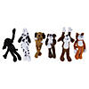 9 1/2" - 10 1/2" Bulk 72 Pc. Long Arm Black, White & Brown Stuffed Dogs Image 1
