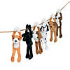 9 1/2" - 10 1/2" Long Arm Black, White & Brown Stuffed Dogs - 12 Pc. Image 1