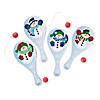 9 1/2" Happy Snowman Multicolor Wood Paddleball Games - 12 Pc. Image 1