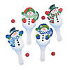 9 1/2" Happy Snowman Multicolor Wood Paddleball Games - 12 Pc. Image 3