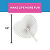 9 1/2" White Heart-Shaped Folding Paper Hand Fans - 12 Pc. Image 2