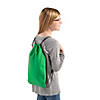 9 1/2" x 14 1/2" Green Canvas Drawstring Bags - 12 Pc. Image 1