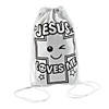 9 1/2" x 15" Color Your Own Jesus Loves Me Drawstring Bags - 12 Pc. Image 1