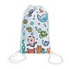 9 1/2" x 15" Color Your Own Under the Sea Canvas Drawstring Bags - 12 Pc. Image 1