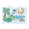 9 1/2" x 7" Color Your Own Large Tropical Polyester Tote Bags - 12 Pc. Image 1