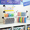 9 1/2" x 7" Medium Classroom Clear Locking Storage Bins with Lids- 3 Pc. Image 2