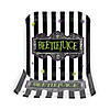 9 1/4&quot; Black &amp; White Striped Beetlejuice&amp;#8482; Square Disposable Paper Dinner Plates &amp;#8211; 8 Ct. Image 1