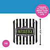 9 1/4&quot; Black &amp; White Striped Beetlejuice&amp;#8482; Square Disposable Paper Dinner Plates &amp;#8211; 8 Ct. Image 1