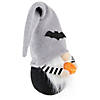 9.5" Black and Gray Standing Gnome with Pumpkin Halloween Decoration Image 2