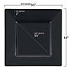 9.5" Black Square Plastic Dinner Plates (40 Plates) Image 2