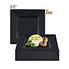 9.5" Black Square Plastic Dinner Plates (40 Plates) Image 3