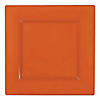 9.5" Burnt Orange Square Plastic Dinner Plates (40 Plates) Image 1