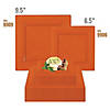 9.5" Burnt Orange Square Plastic Dinner Plates (40 Plates) Image 3