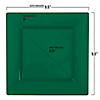 9.5" Hunter Green Square Plastic Dinner Plates (40 Plates) Image 2