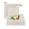 9.5" Ivory Square Plastic Dinner Plates (40 Plates) Image 3