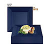 9.5" Midnight Blue Square Plastic Dinner Plates (40 Plates) Image 3